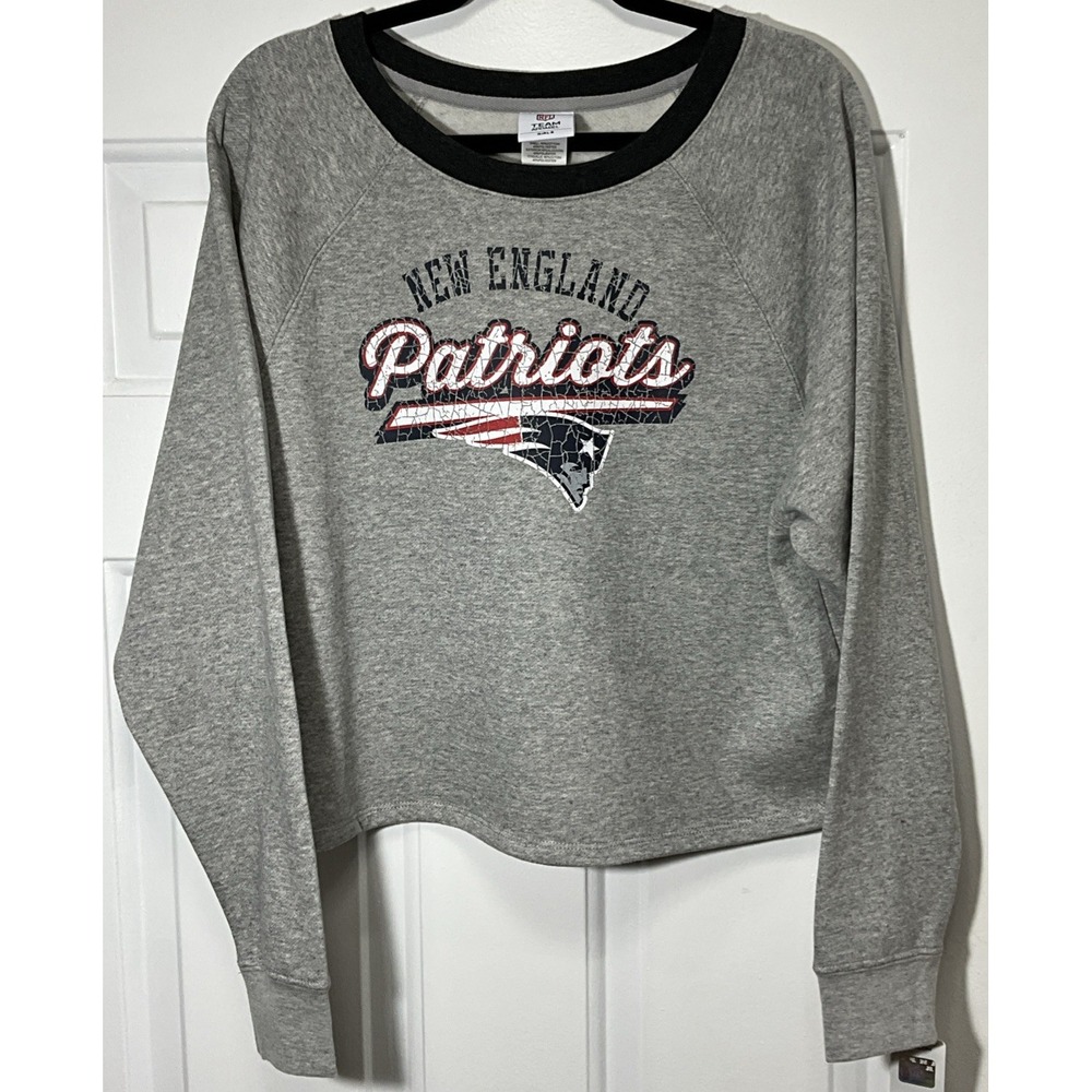 NFL New England Patriots Football Gray Sweatshirt Girls XL 14/16
